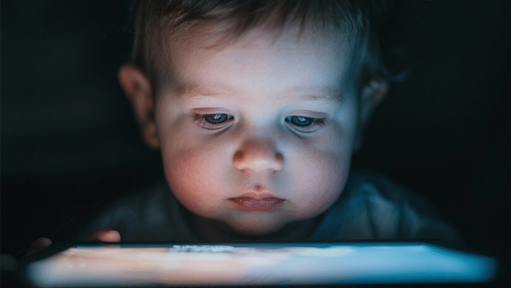 Excessive screen time effect on child brain