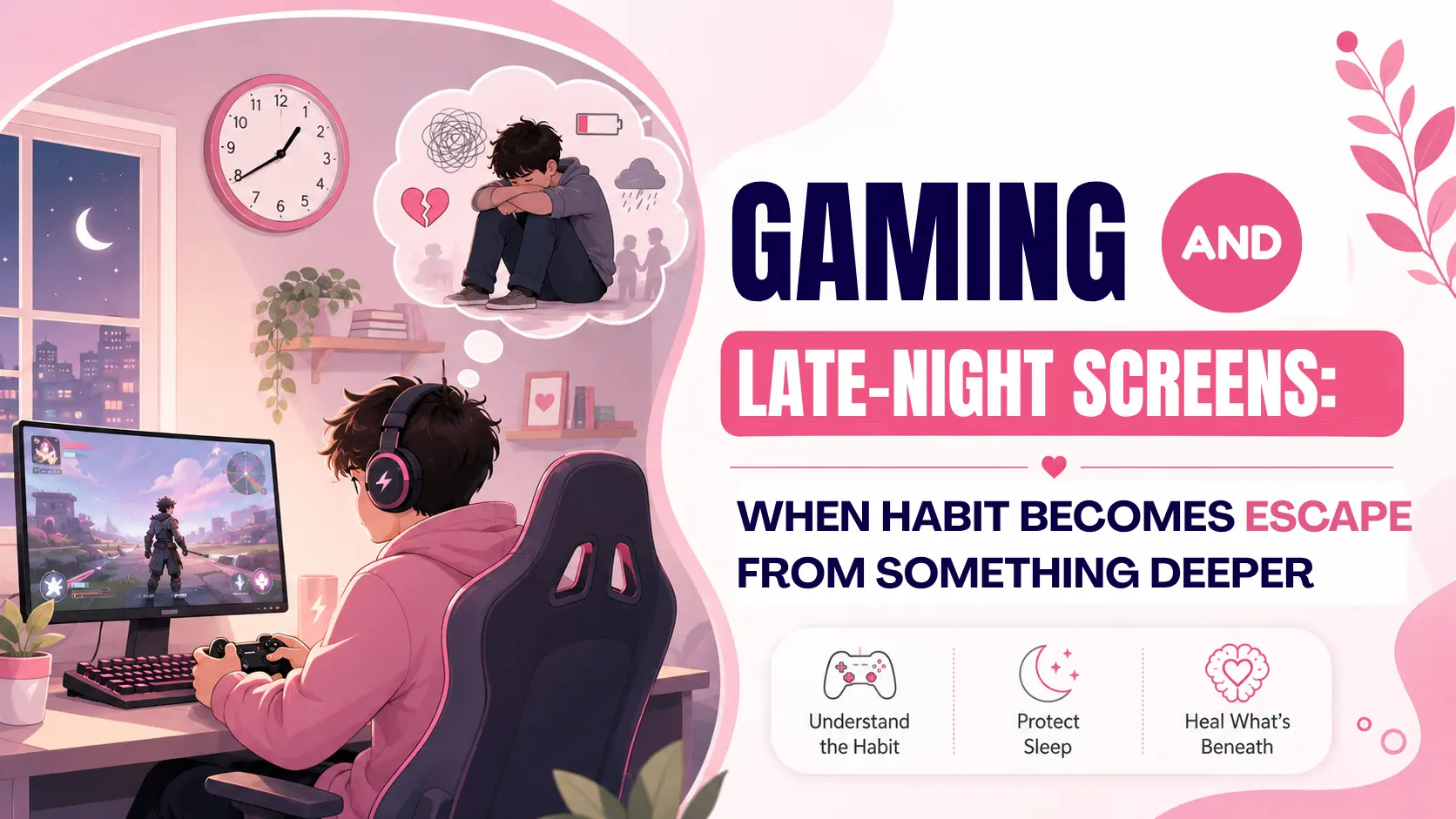 gaming and late night screens